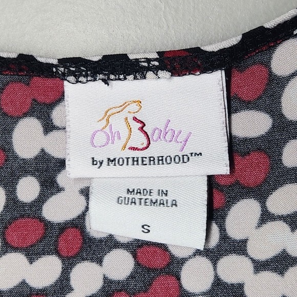 Motherhood Maternity Women's Small Adjustable White Shirt Top Red Polka Dot Baby - Picture 2 of 8